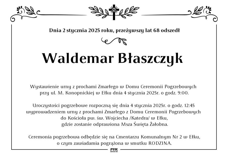 Waldemar Błaszczyk  - nekrolog